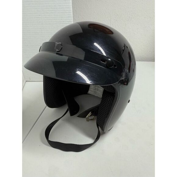 fuel half motorcycle helmet Helmets: Helmets approved thermoplastic shell injected Sunshield inside supple inner lining Rapid release retention mechanism Includes detachable ear pad set Integrated pockets for Bluetooth speakers Small/Medium and Large/X S2102 Lightweight Half Face Motorcycle